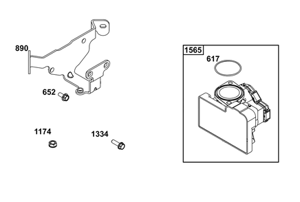 Throttle Body Group Diagram and Parts List for 61A277-0100-J1  Briggs and Stratton Engine